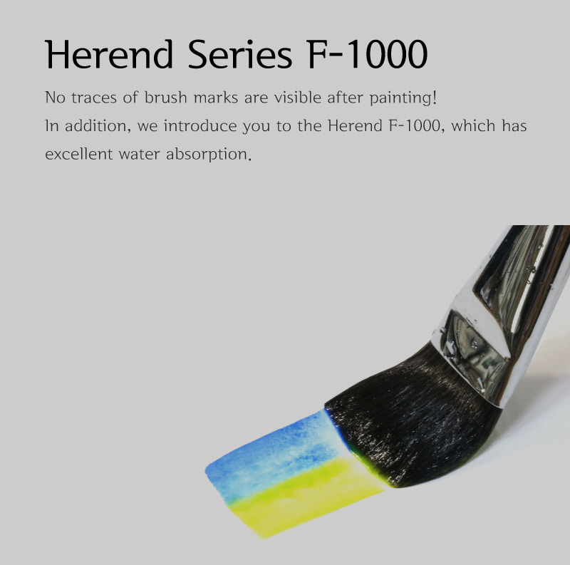 for Watercolor Oilcolor Acylic and Outdoor Painting with Horse Hair/Hake Flat Paintbrush 30mm 30mm ~ 100mm Herend Brush Series F-1725 